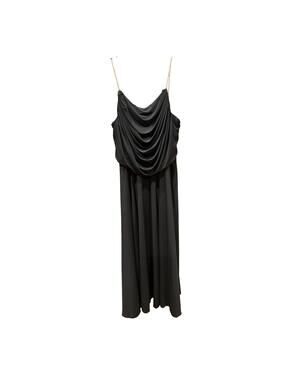 Vintage Black Rhinestone Midi Dress Ann Hobbs for Cattiva Size 12 Medium evening